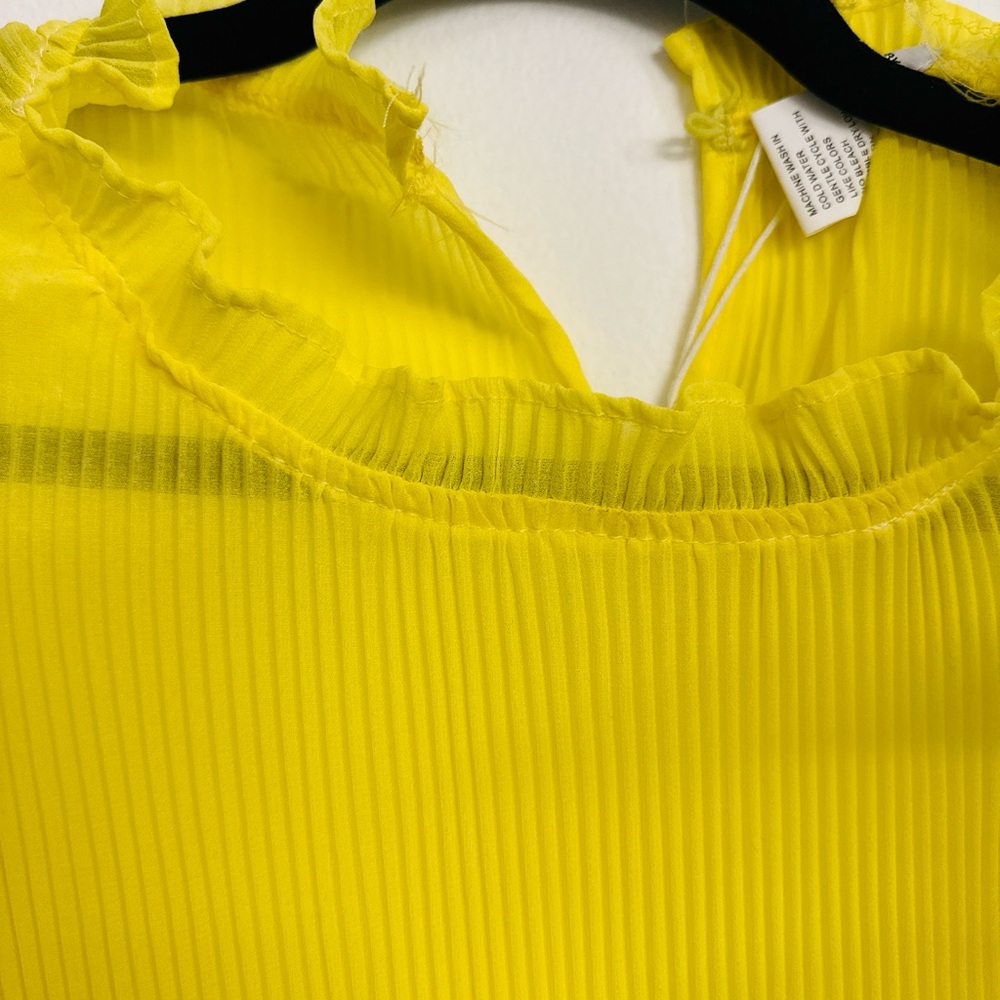 Yellow Ruffled Women's Top - Picture 3 of 4